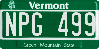 VT license plate NPG499