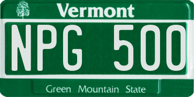 VT license plate NPG500