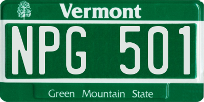 VT license plate NPG501