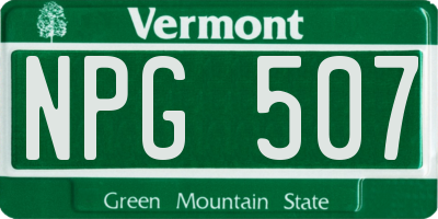 VT license plate NPG507
