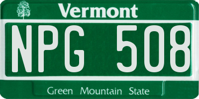 VT license plate NPG508