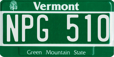 VT license plate NPG510