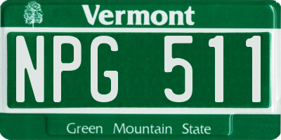 VT license plate NPG511