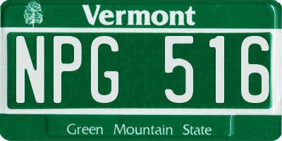 VT license plate NPG516