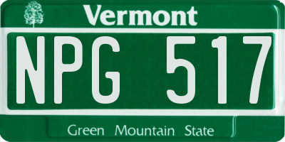 VT license plate NPG517