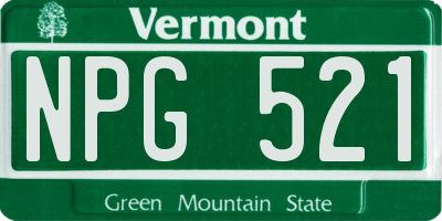 VT license plate NPG521