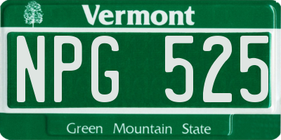 VT license plate NPG525