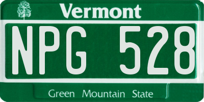 VT license plate NPG528