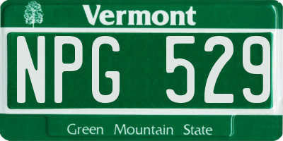 VT license plate NPG529