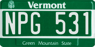 VT license plate NPG531
