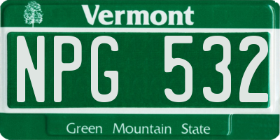 VT license plate NPG532