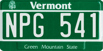 VT license plate NPG541