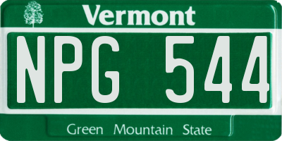 VT license plate NPG544