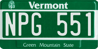 VT license plate NPG551