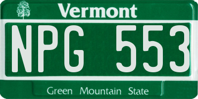 VT license plate NPG553