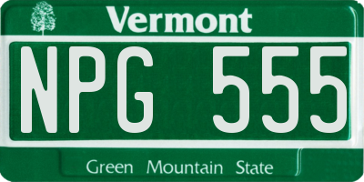 VT license plate NPG555