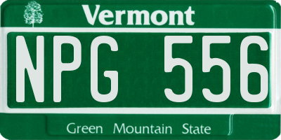 VT license plate NPG556
