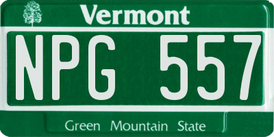 VT license plate NPG557