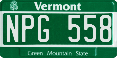 VT license plate NPG558