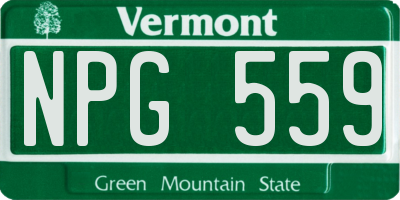 VT license plate NPG559