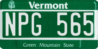 VT license plate NPG565