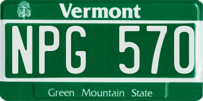 VT license plate NPG570