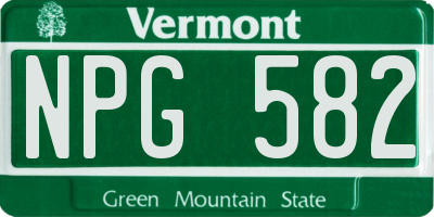VT license plate NPG582