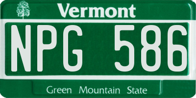 VT license plate NPG586