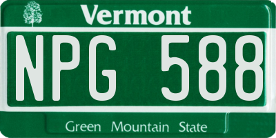 VT license plate NPG588