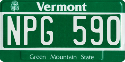 VT license plate NPG590