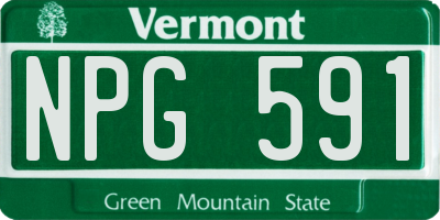 VT license plate NPG591