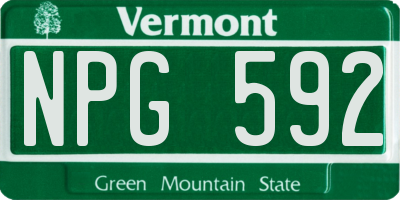 VT license plate NPG592