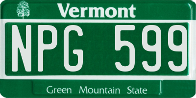 VT license plate NPG599