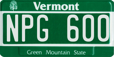 VT license plate NPG600