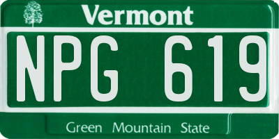 VT license plate NPG619
