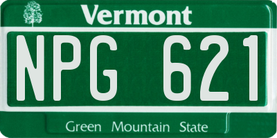 VT license plate NPG621