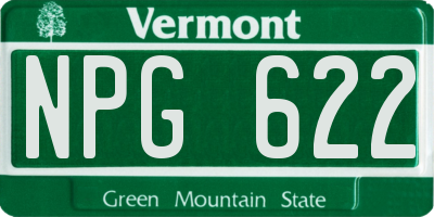 VT license plate NPG622