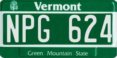VT license plate NPG624