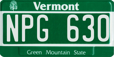 VT license plate NPG630