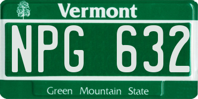 VT license plate NPG632