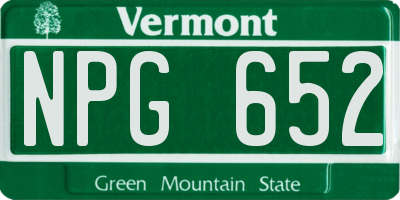 VT license plate NPG652