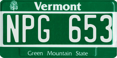 VT license plate NPG653