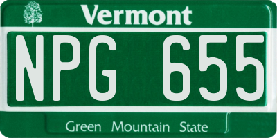 VT license plate NPG655
