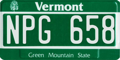 VT license plate NPG658