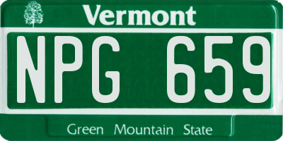 VT license plate NPG659