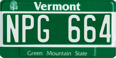 VT license plate NPG664