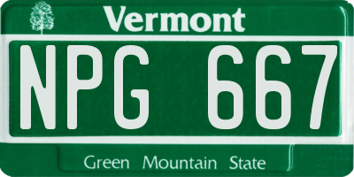 VT license plate NPG667