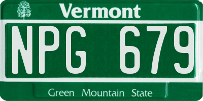 VT license plate NPG679