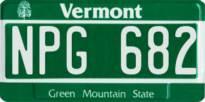 VT license plate NPG682