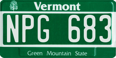 VT license plate NPG683